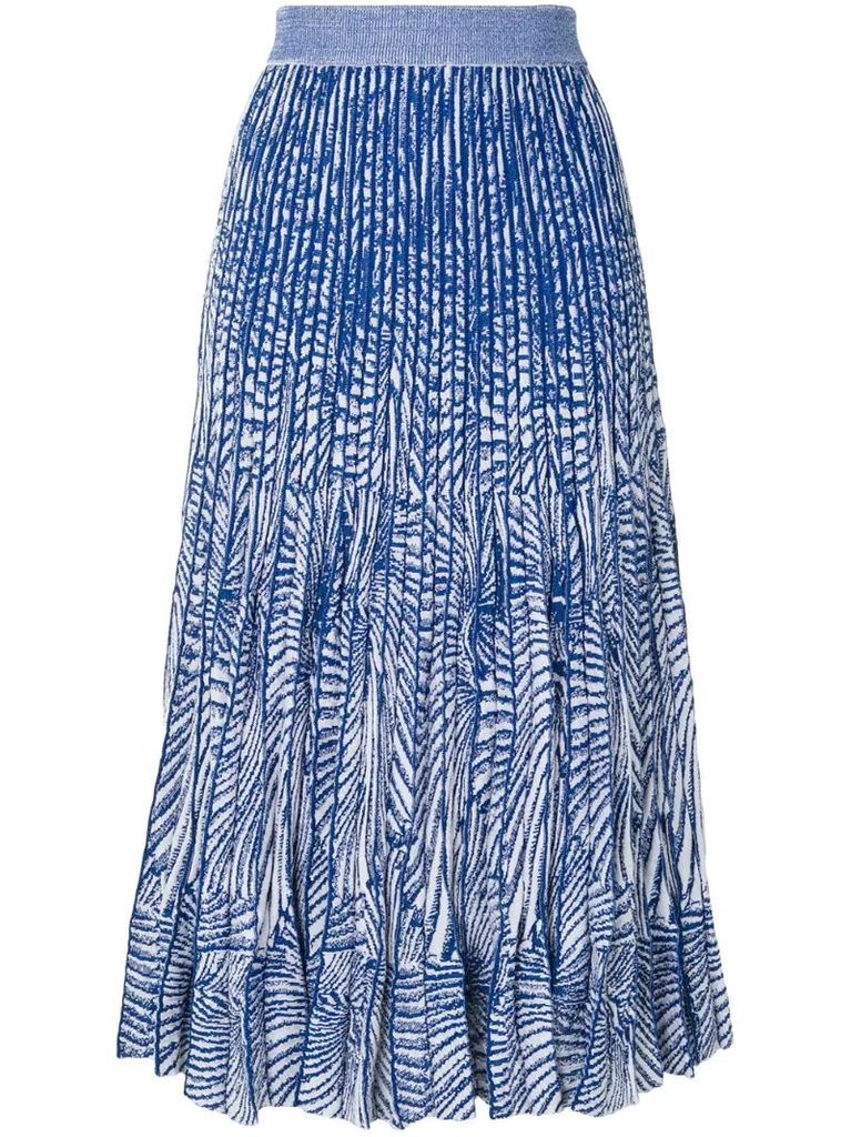 Cyrilla Tiger Shell-pattern pleated skirt