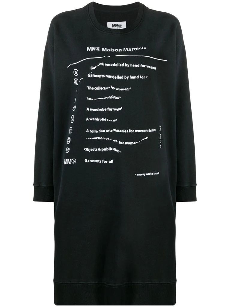 graphic print oversize-fit sweatshirt dress