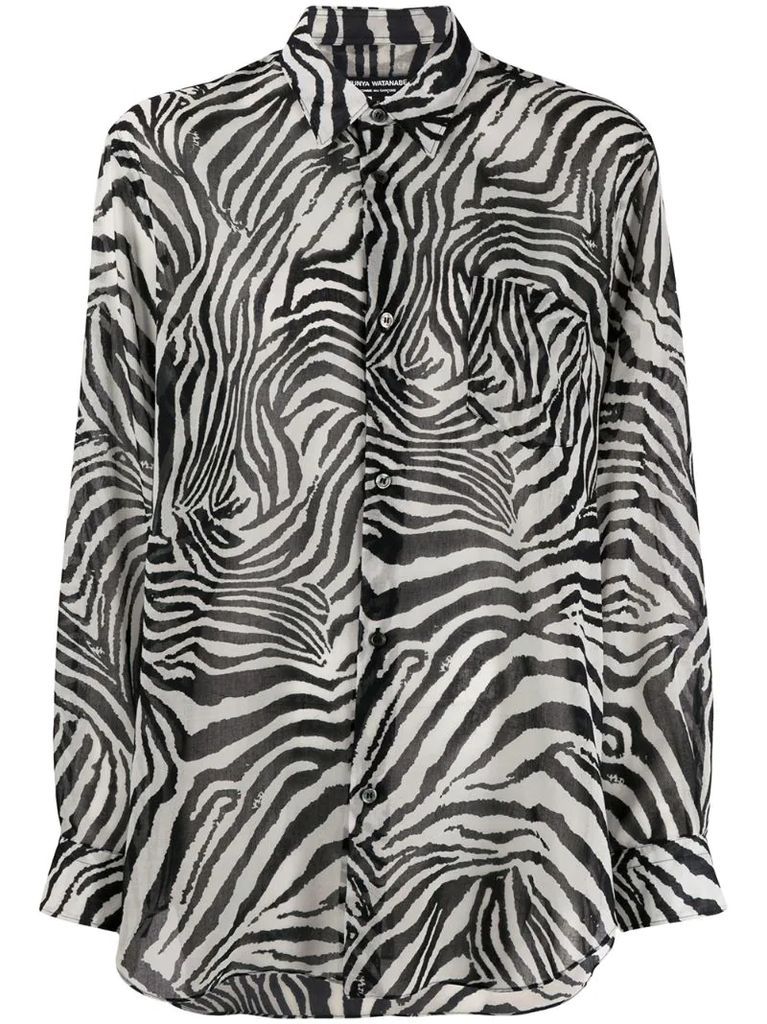 zebra print longline shirt