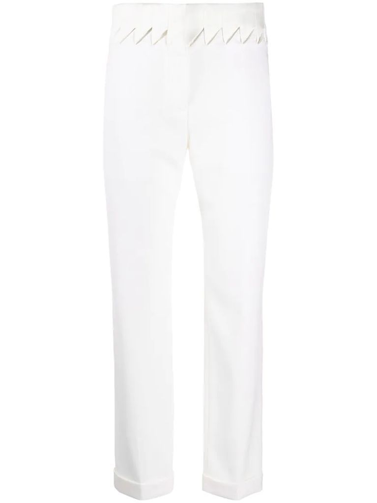 cut out detail high-waisted trousers