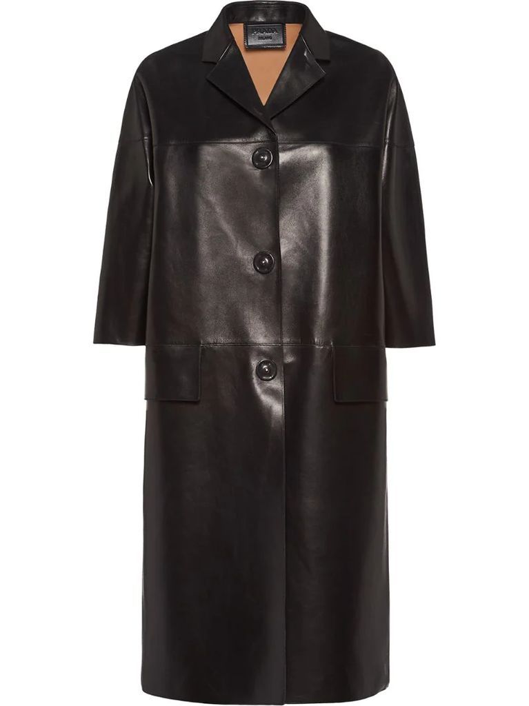 Nappa leather overcoat