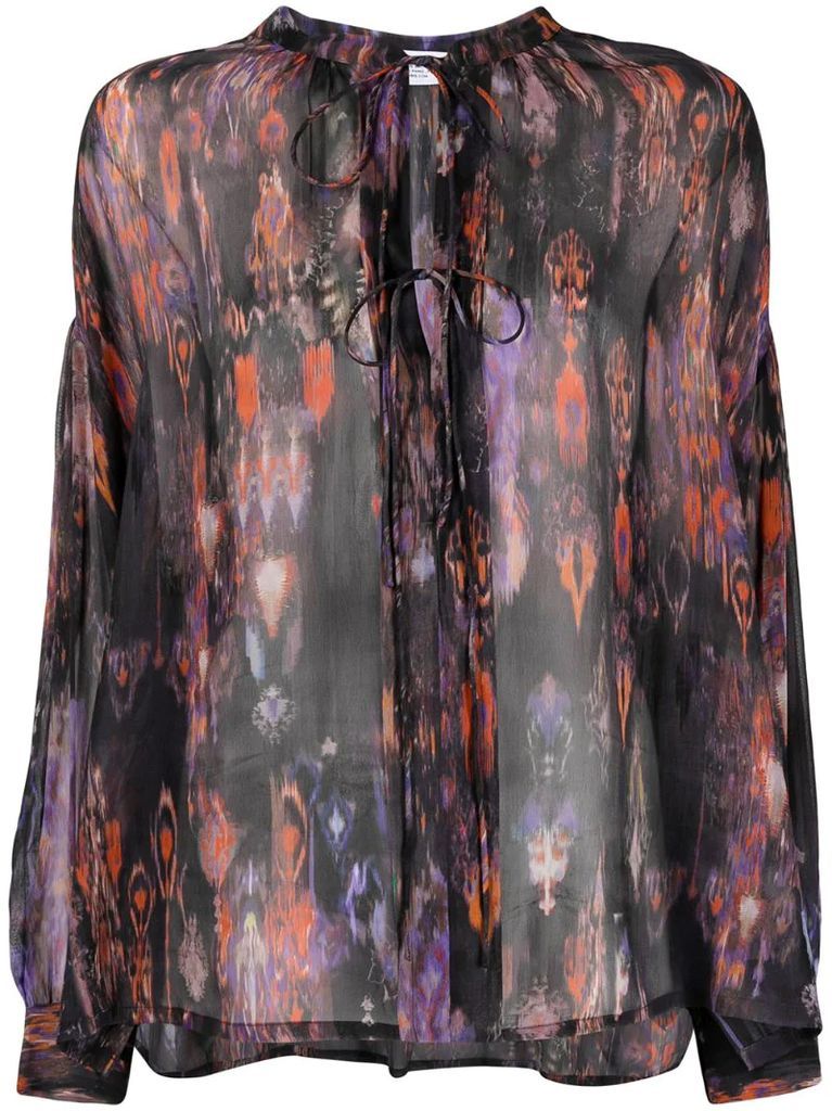 abstract-print blouse