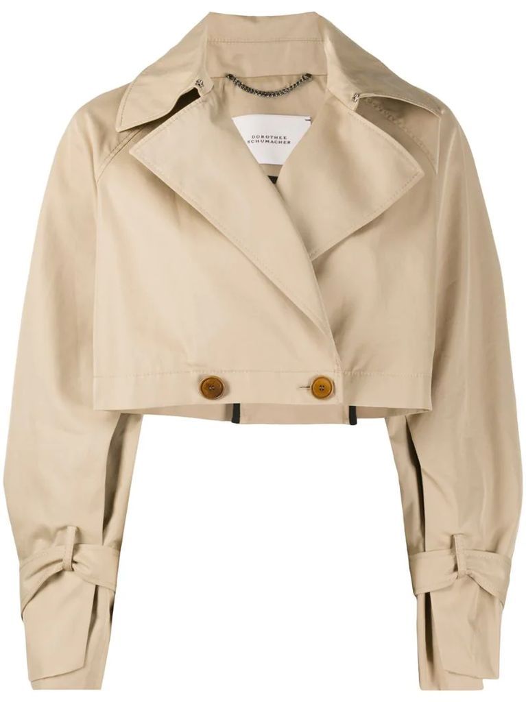 cropped trench jacket