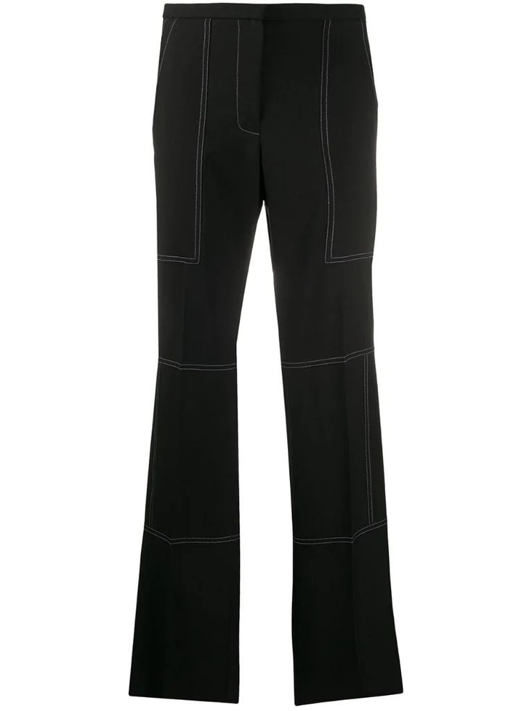 contrast stitched trousers