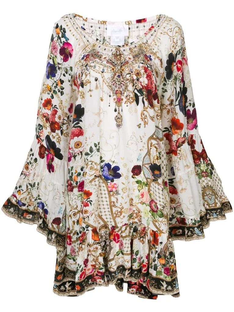 Fairy Godmother-print silk dress