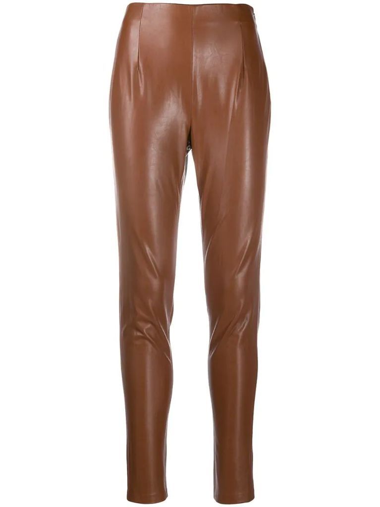 faux leather high-waisted skinny trousers