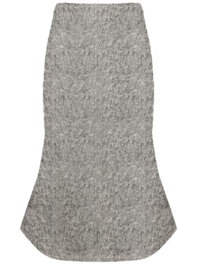 knitted brushed bouclé bell skirt
