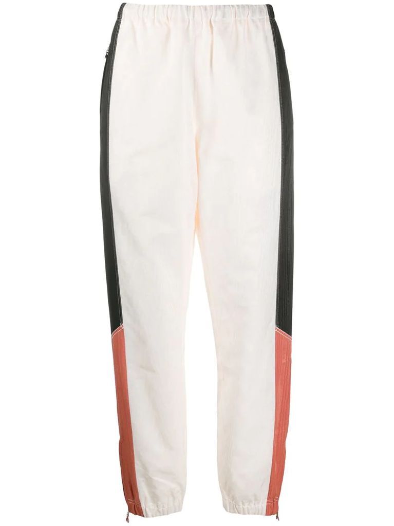 colour-block tapered trousers