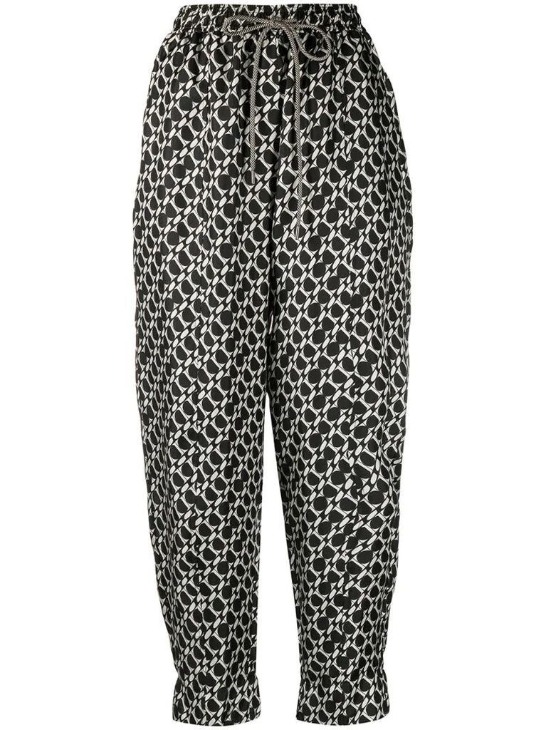 abstract-print harem trousers