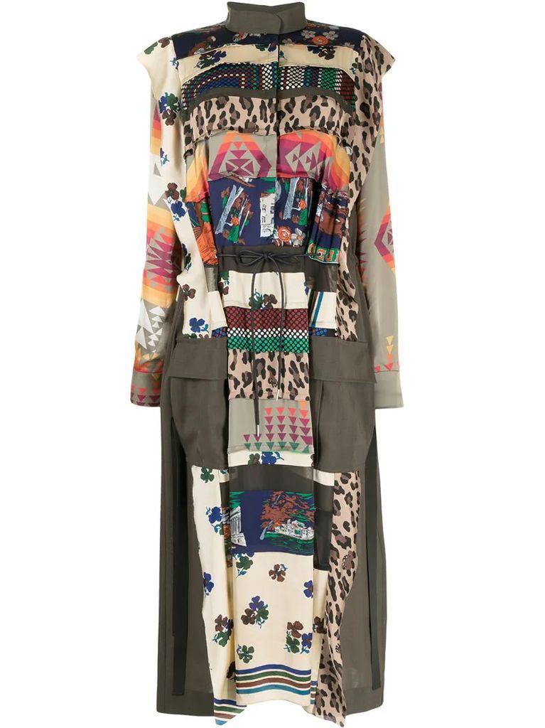 patchwork-print dress