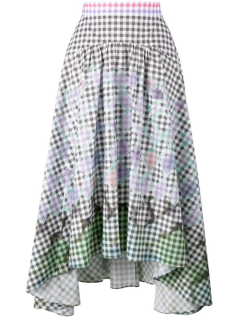 diamond print gingham skirt