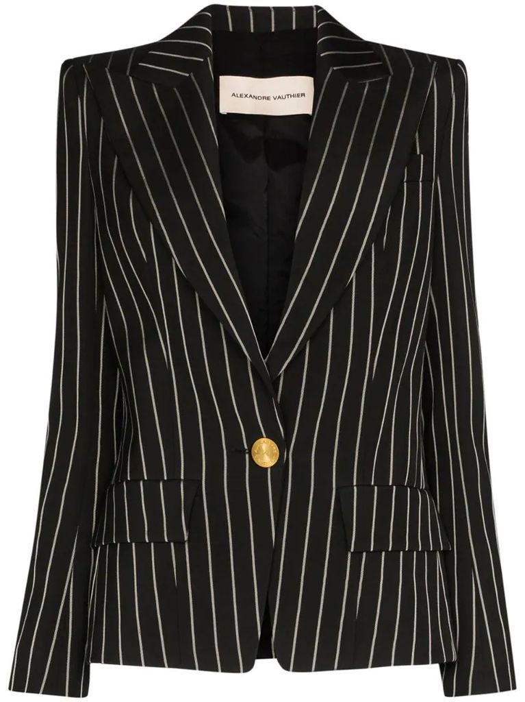 pinstripe single-breasted blazer