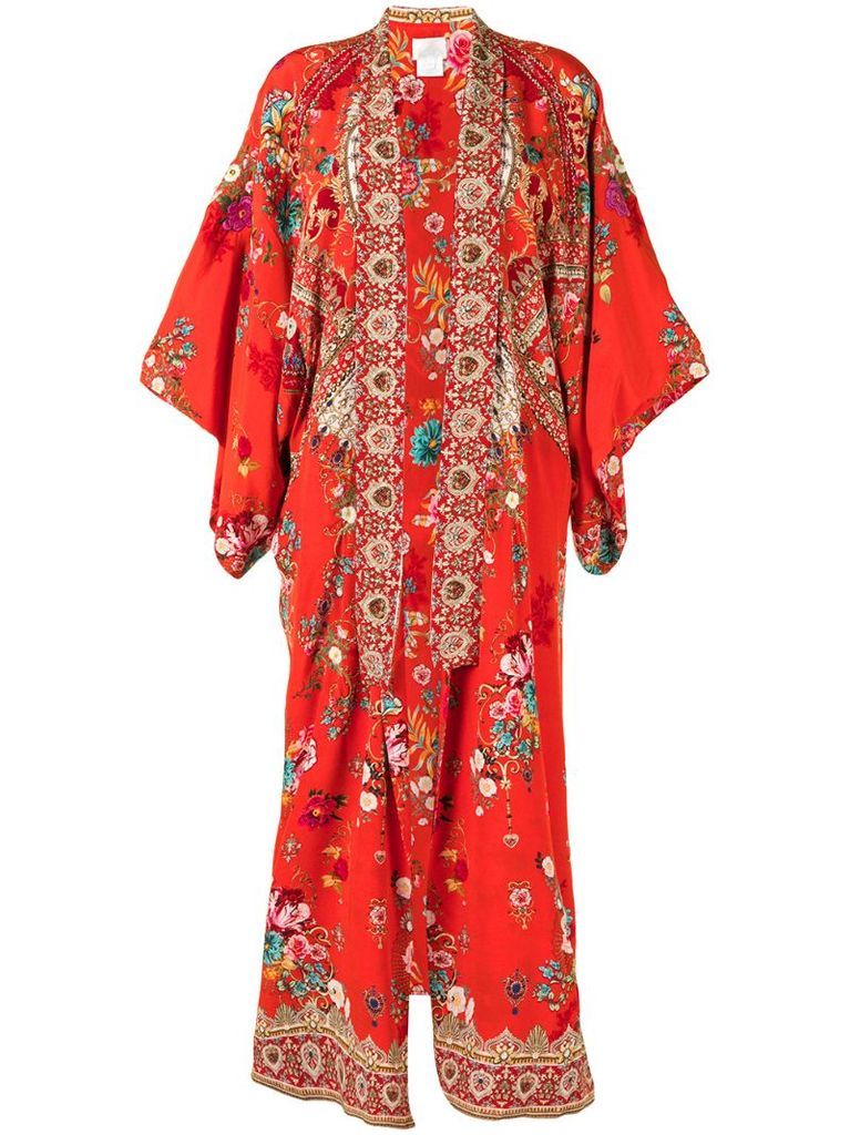 floral-print kimono jacket