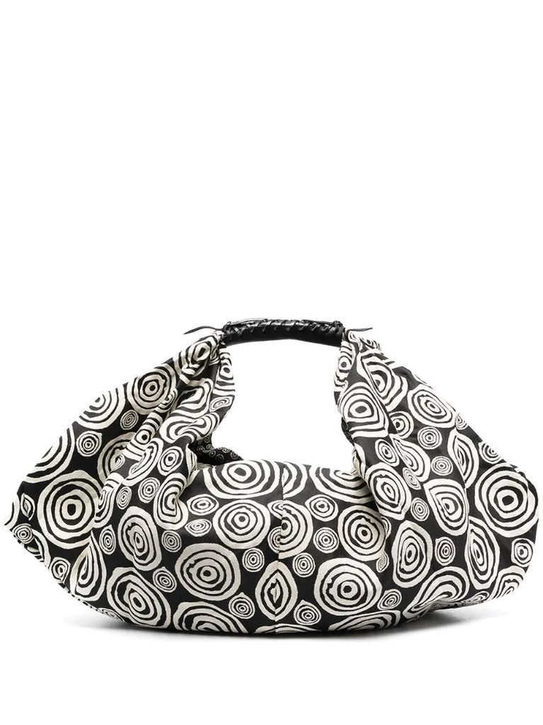 spiral print shoulder bag