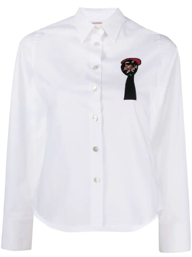 embroidered button-down shirt