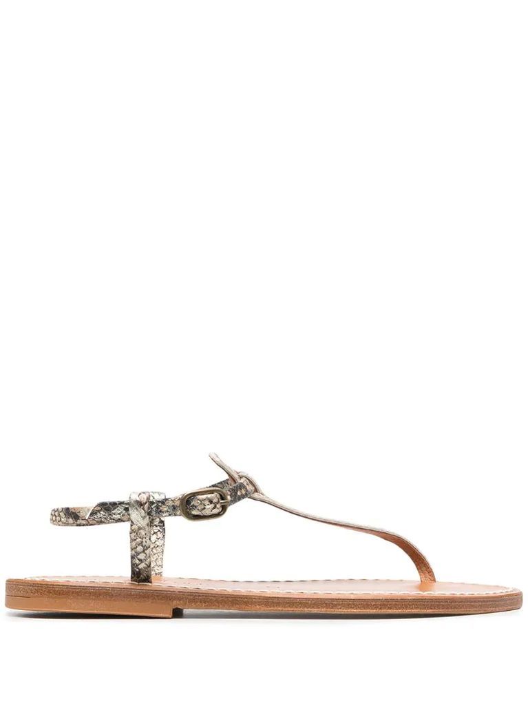 Picon snakeskin-print flat sandals