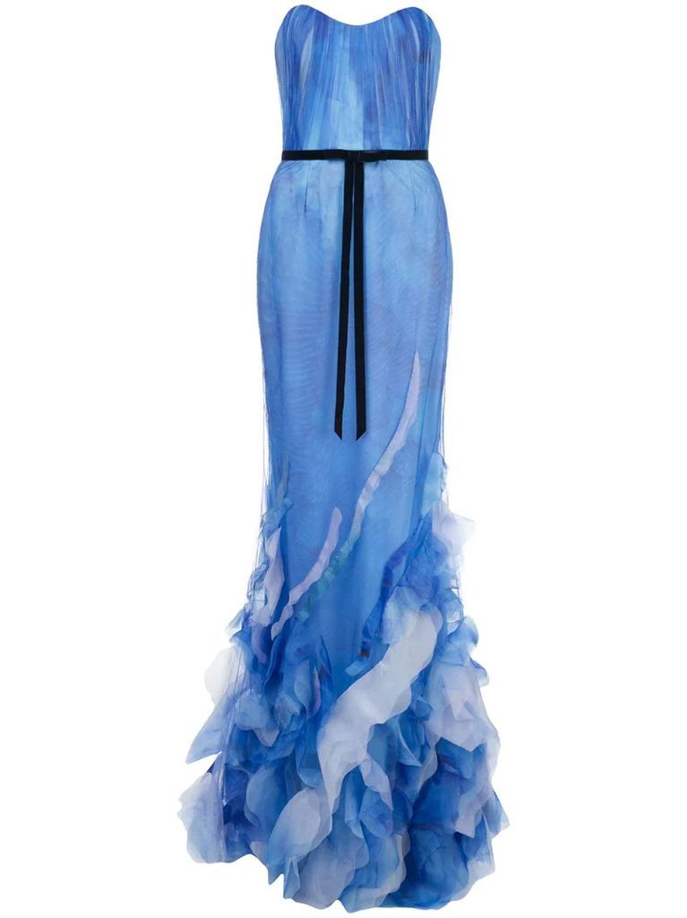 printed mermaid gown