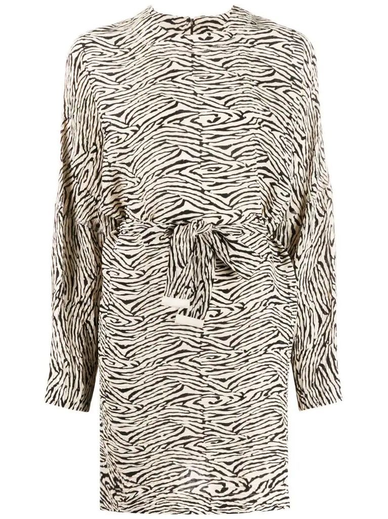 Hierro zebra-print dolman sleeve dress