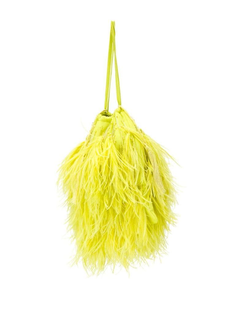 Greta feather-embellished handbag