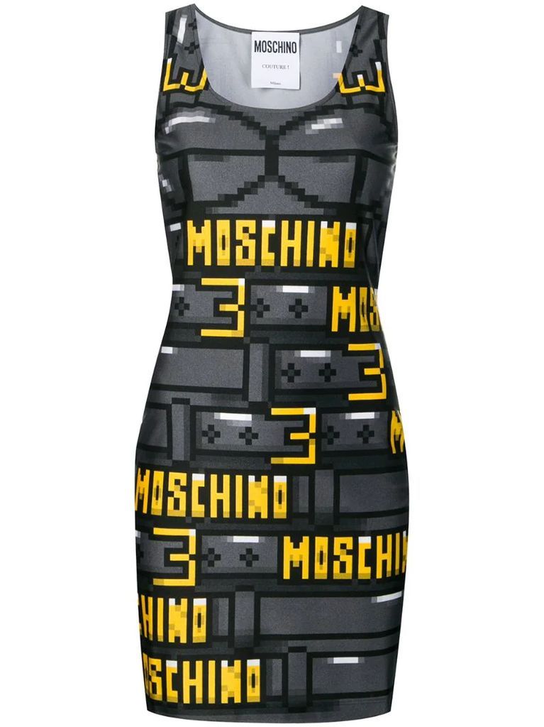 Pixel-print tube dress