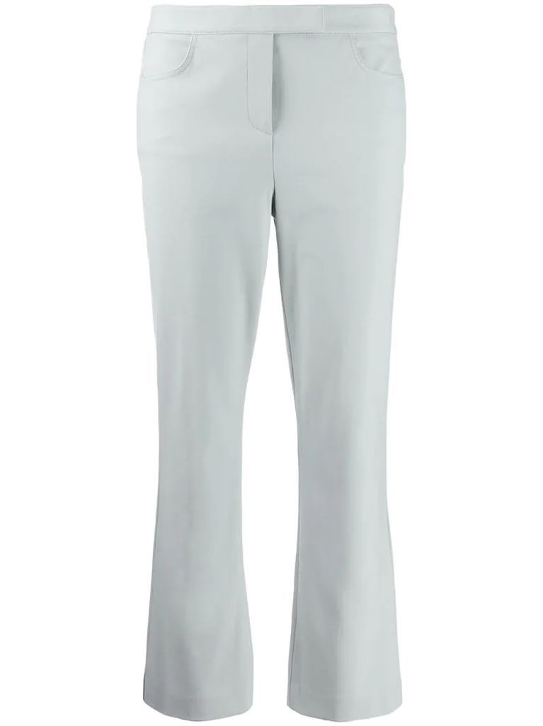 flared crop trousers