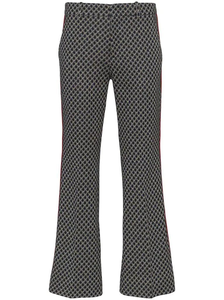 GG-print cropped flared trousers