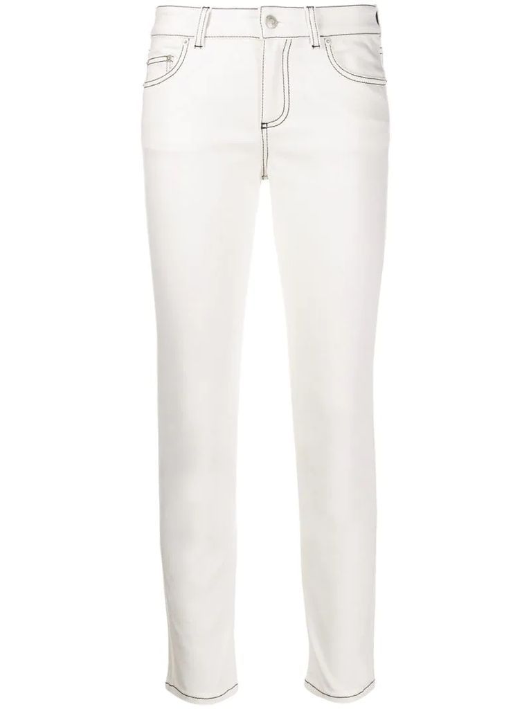 low rise cropped jeans