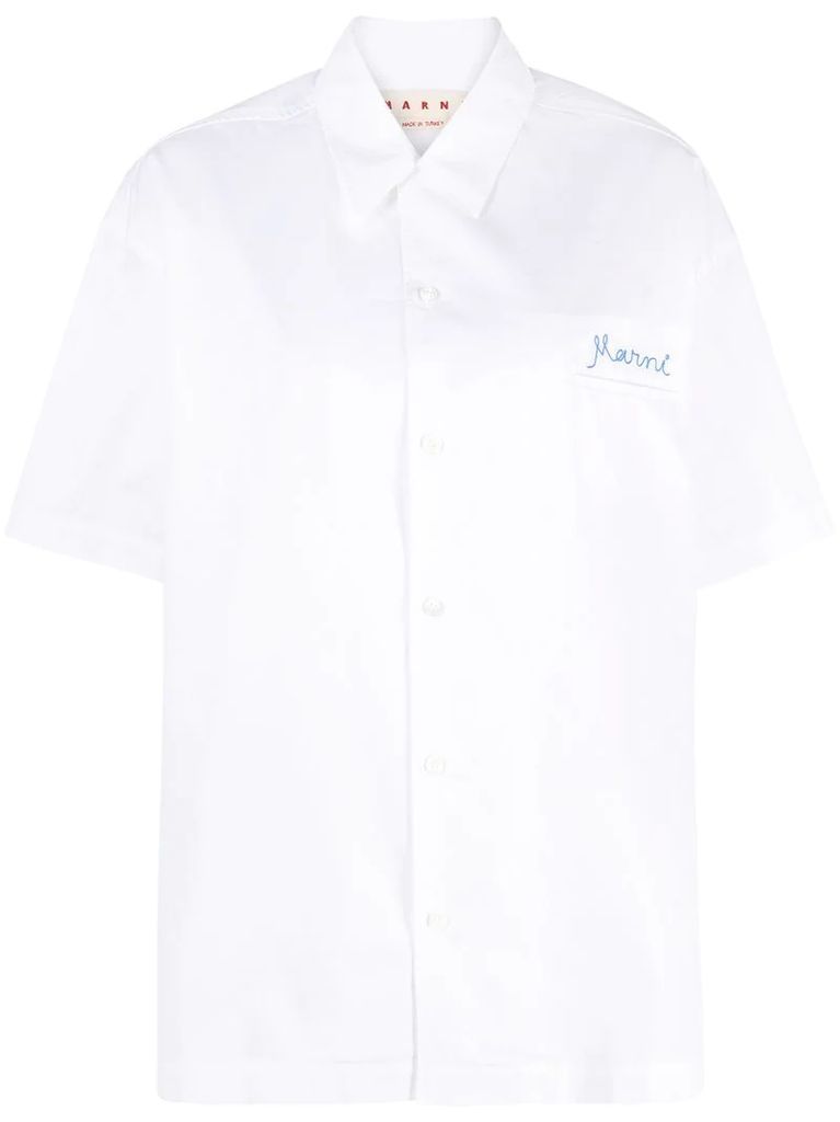 logo-embroidered shirt