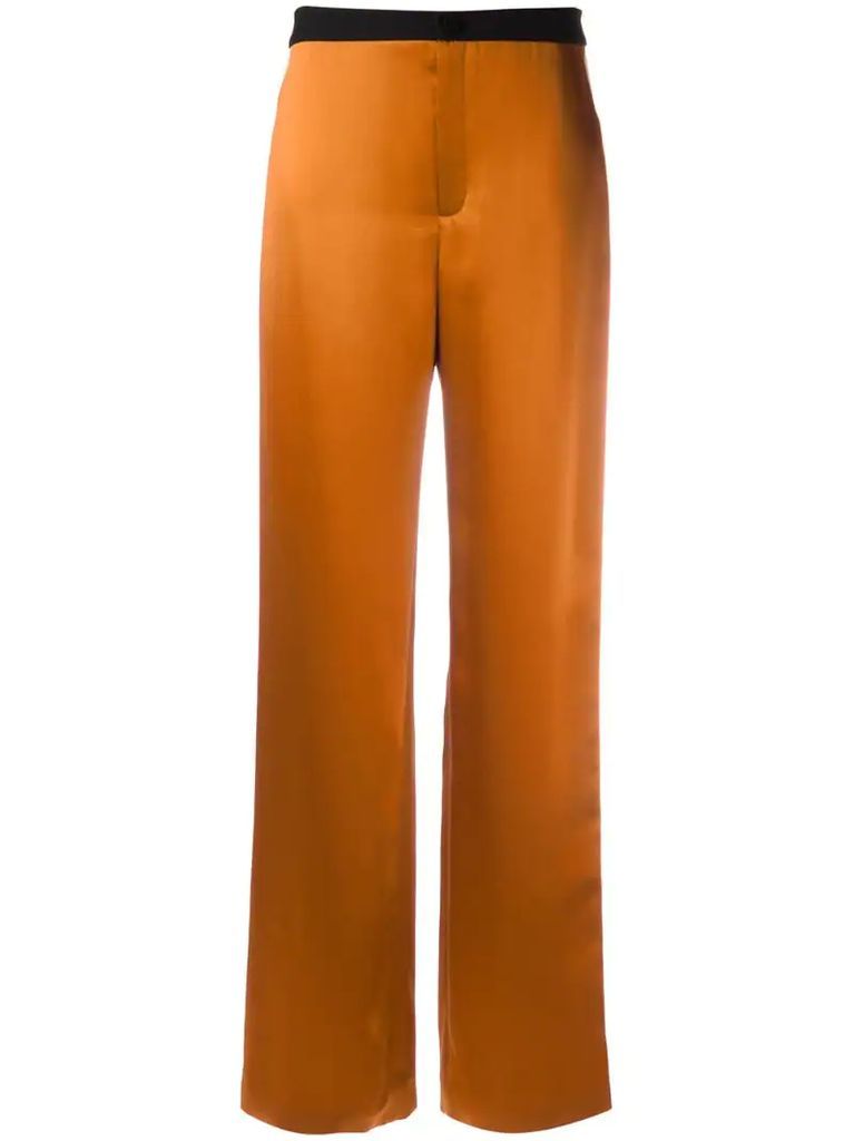 two tone relaxed fit trousers