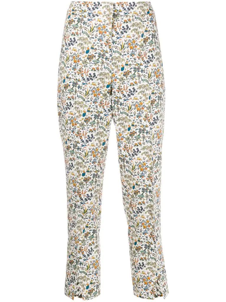 Maisie Liddell-print cropped trousers