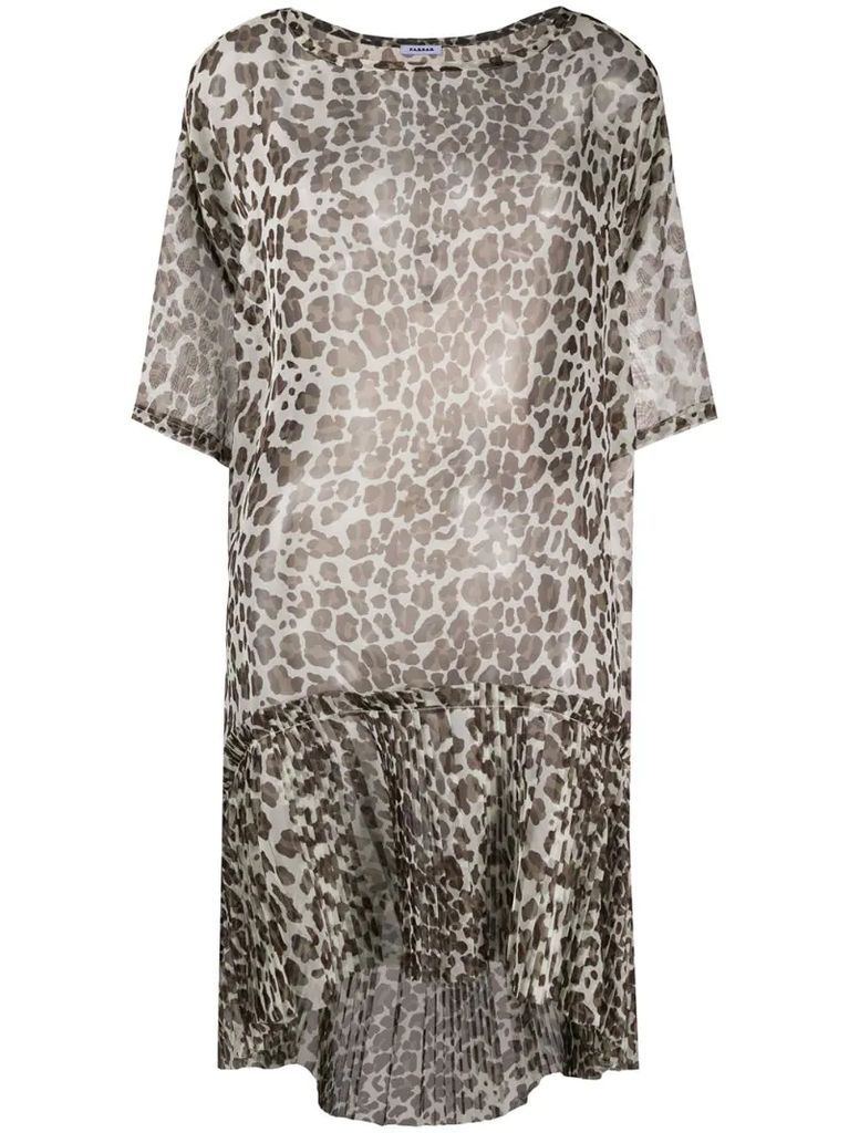 leopard print sheer dress