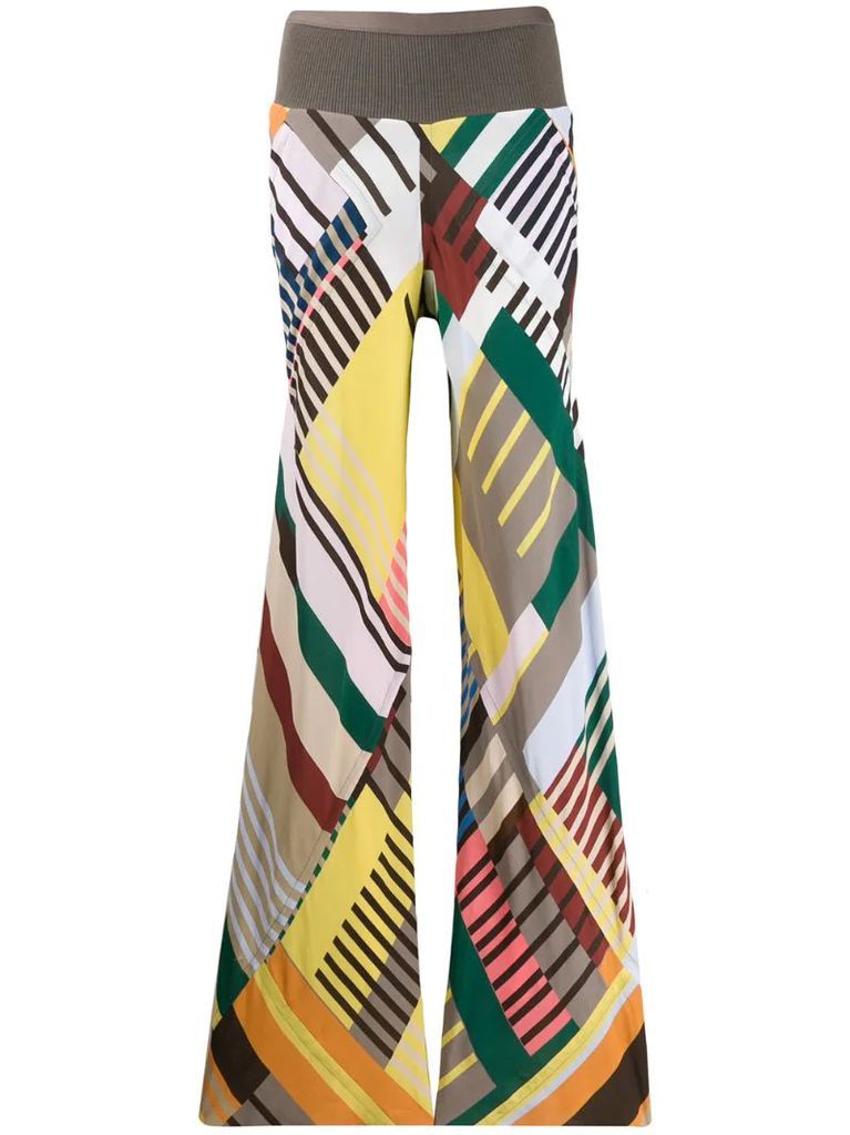 colour blocked palazzo trousers