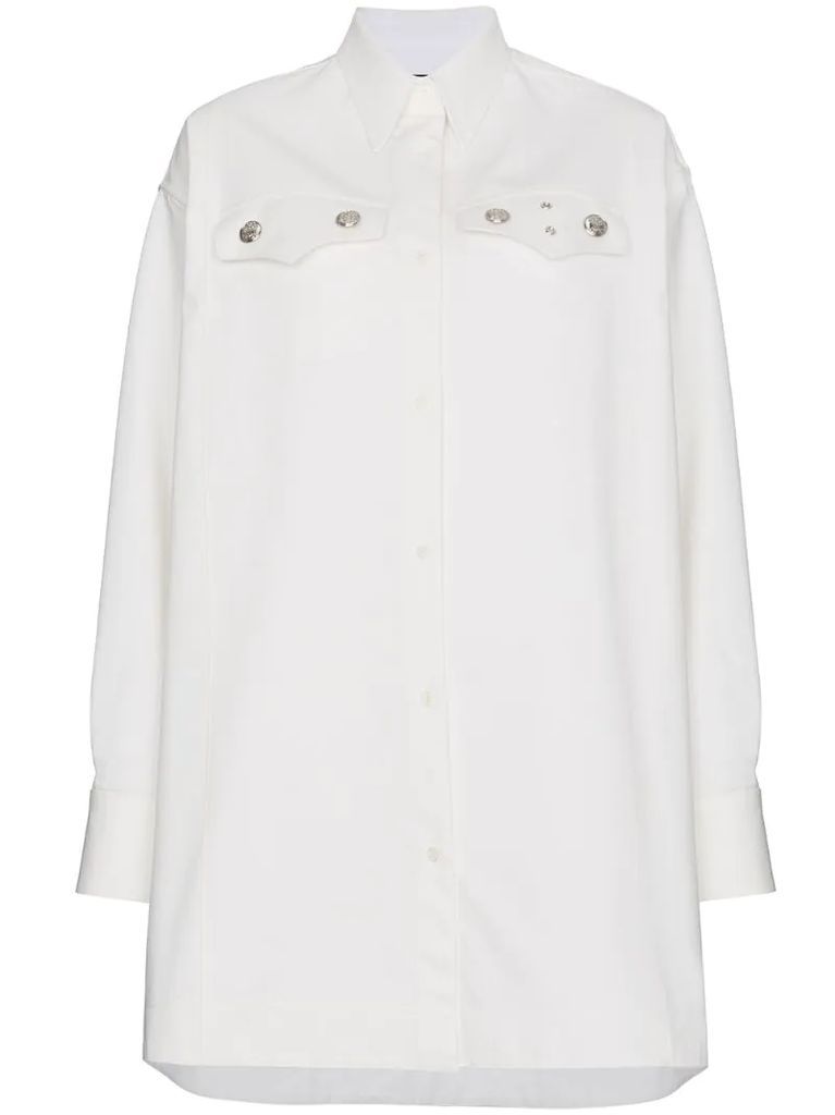 Oversized shirt with silver buttons