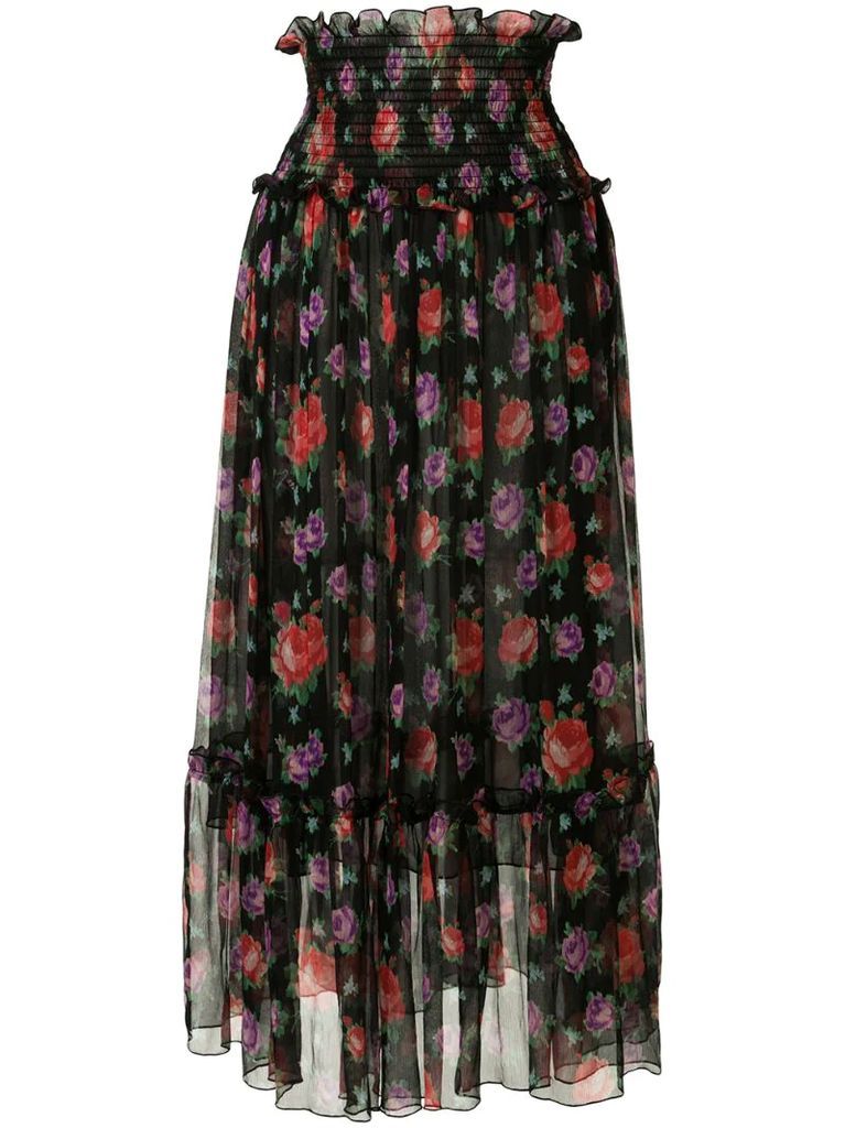 floral print mid-length skirt