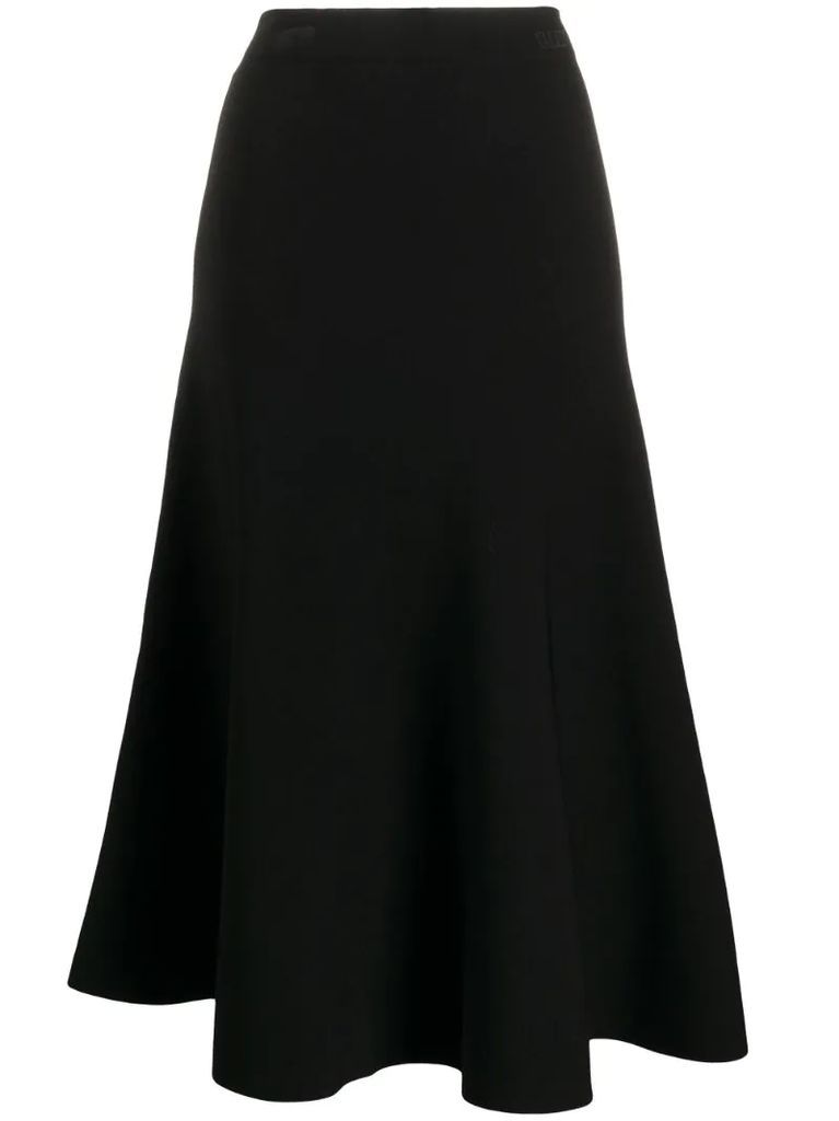 high-waist A-line skirt