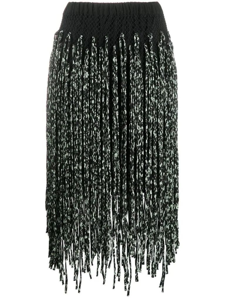 fringed knitted skirt