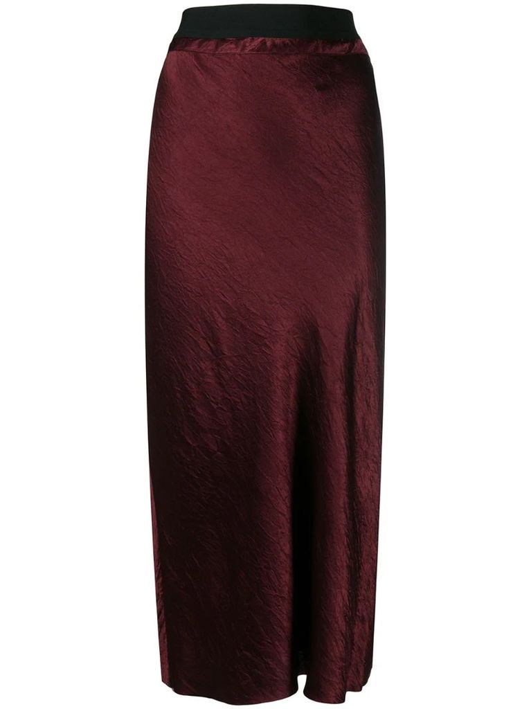 midi-length crease skirt