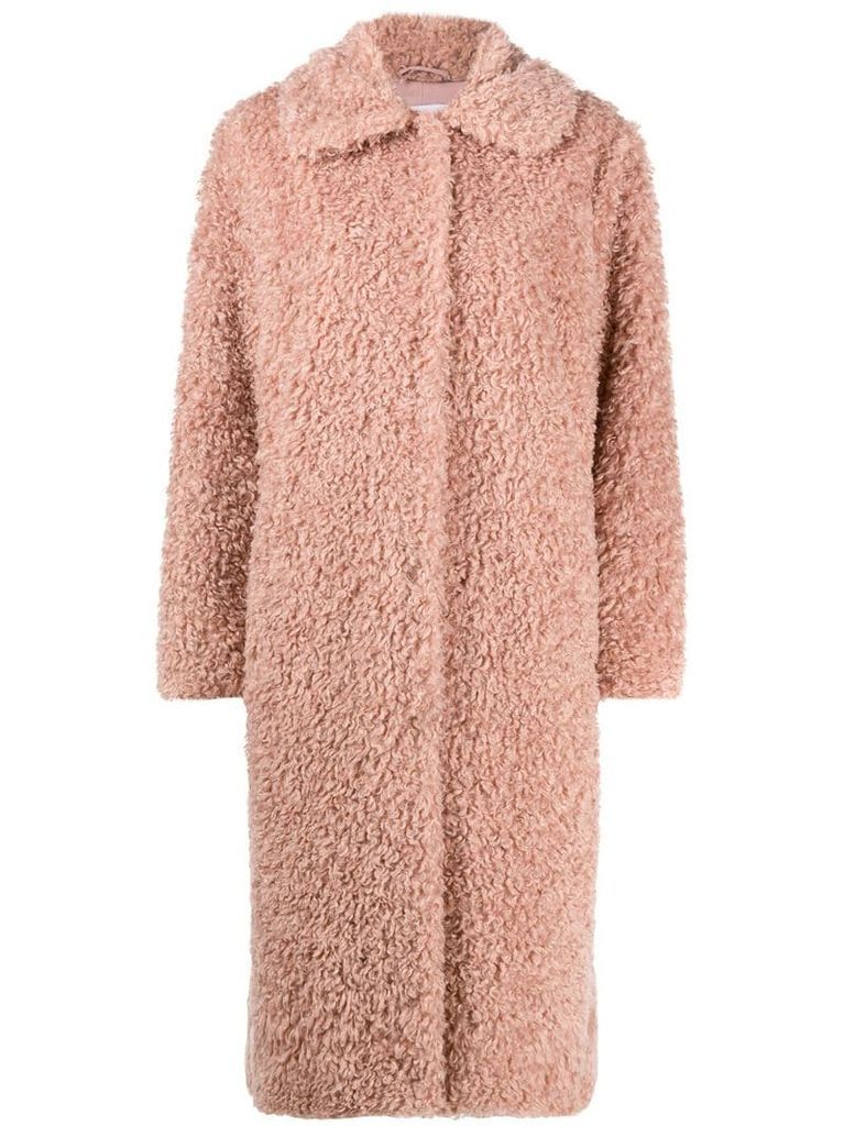 shaggy faux-fur coat