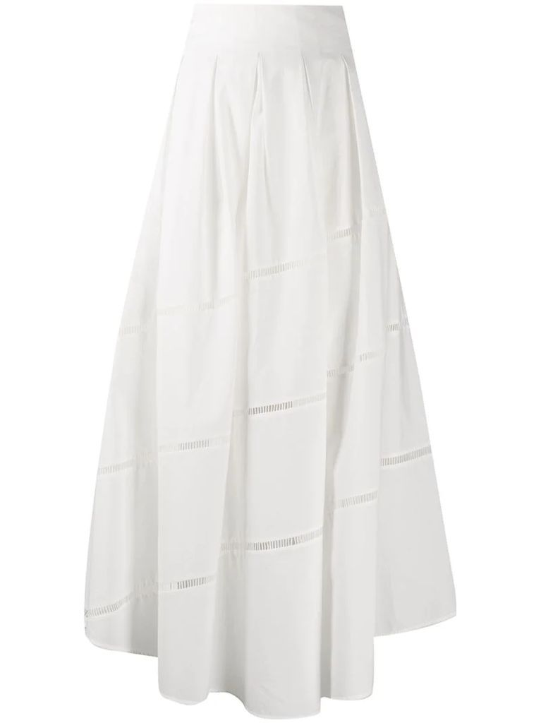 A-line cotton maxi skirt