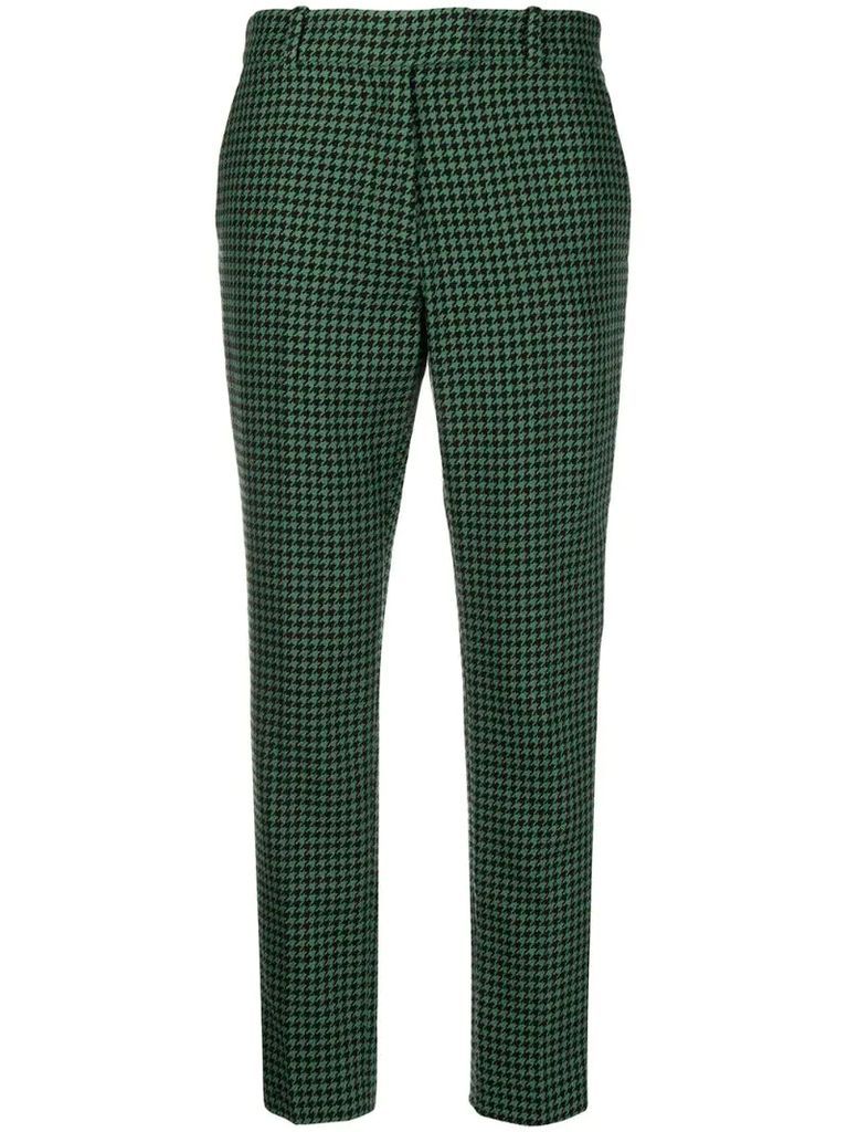 houndstooth-check tailored trousers