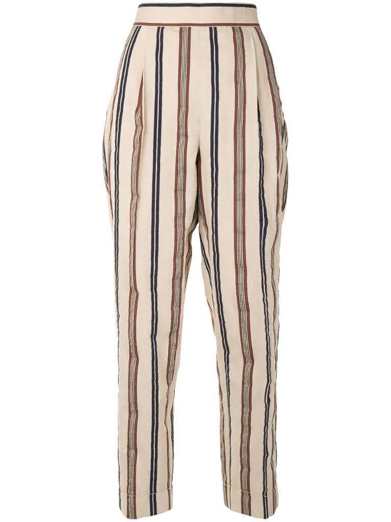 striped straight trousers