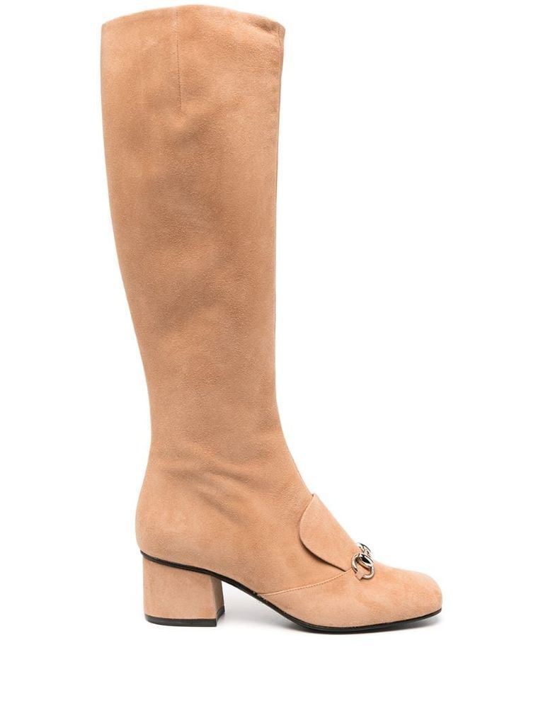 Horsebit-detail knee-length boots