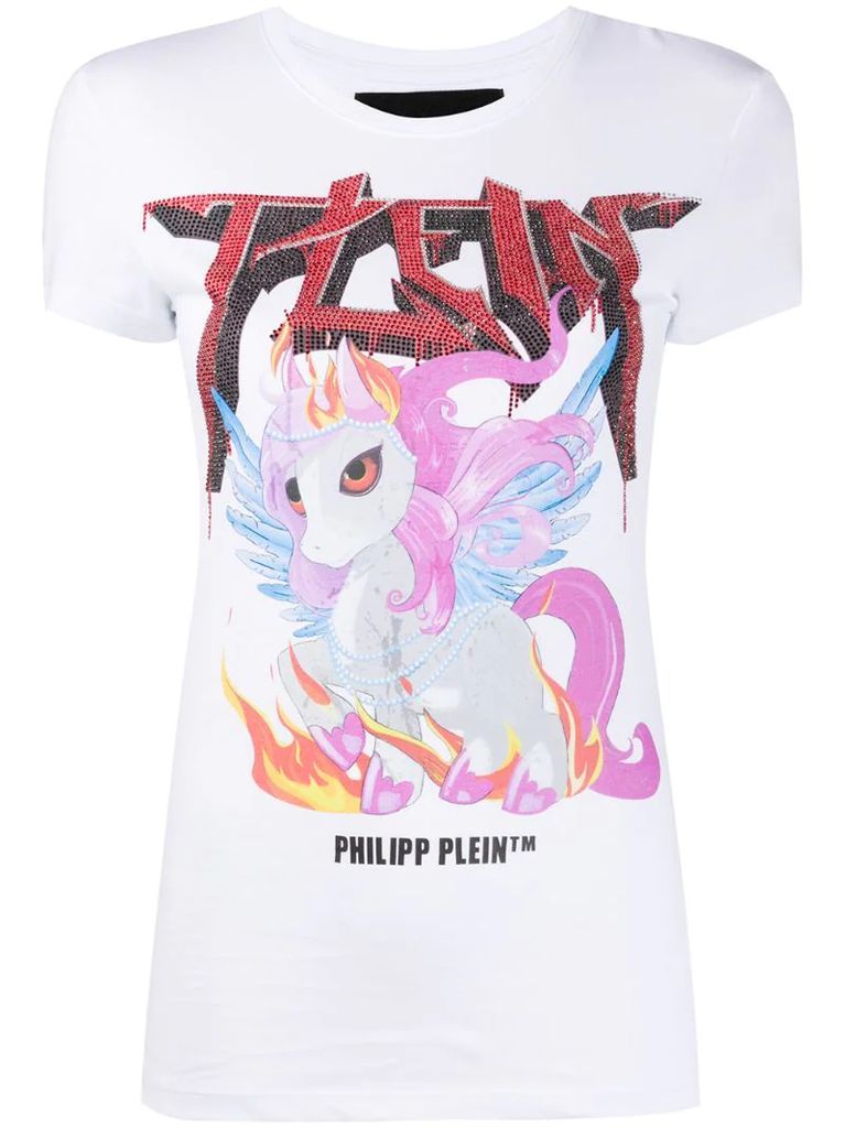 unicorn print T-shirt