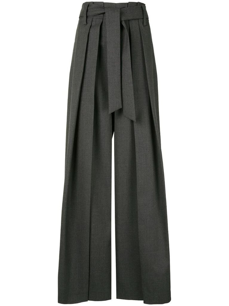 paperbag wide-leg trousers