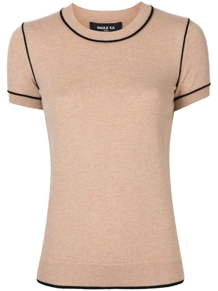 contrasting piped trim knitted top