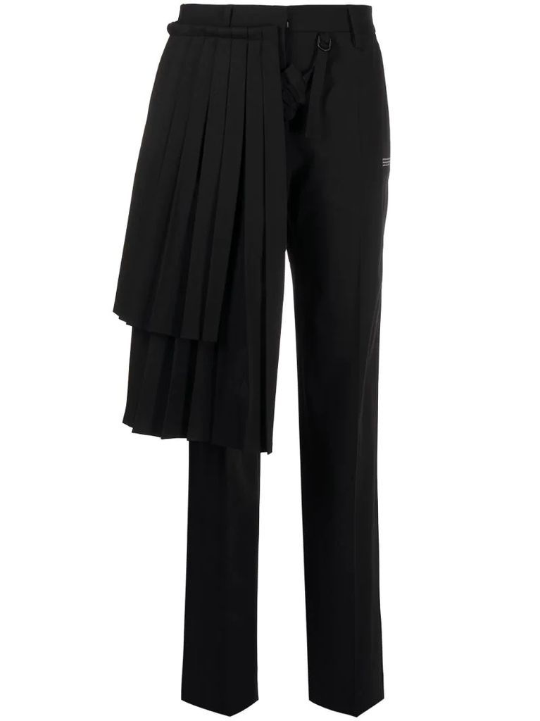 side pleated detail trousers