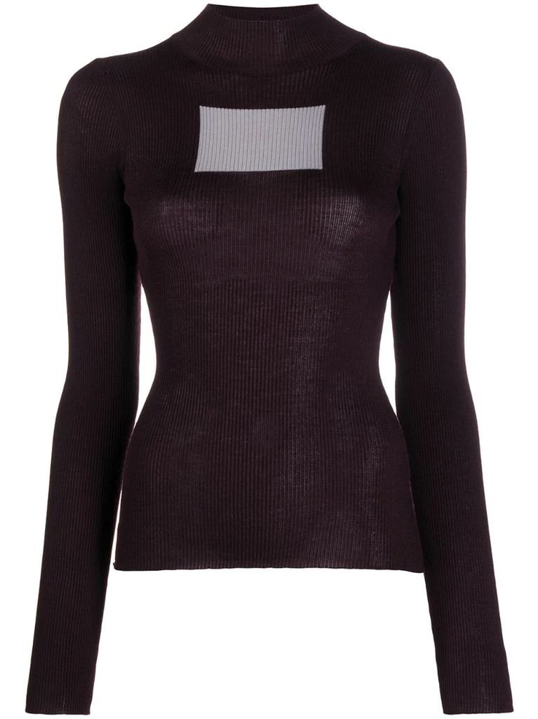 two-tone compression intarsia jumper