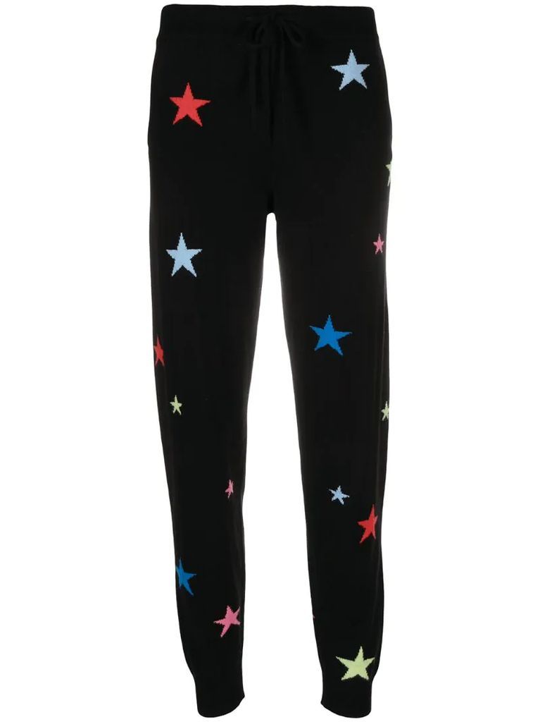 star-intarsia cashmere trousers