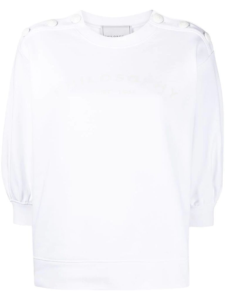 logo-print button-embellished sweatshirt