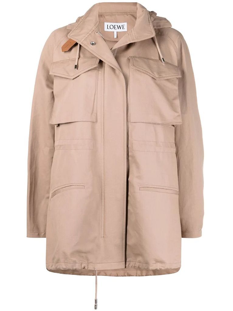 flap pocket A-line jacket